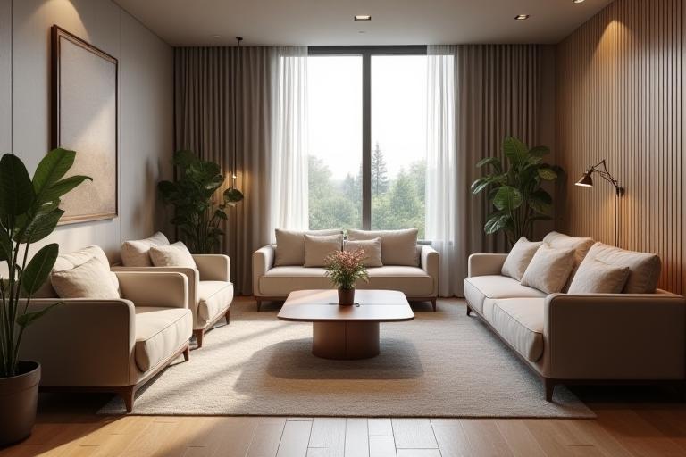 Comfortable client lounge area at Vivid Frame Studios